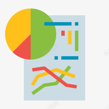统计学数据分析21扁平图标