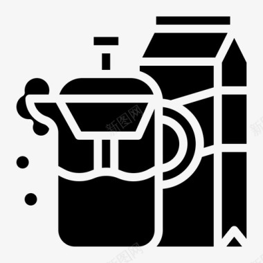 牛奶咖啡机固体图标图标