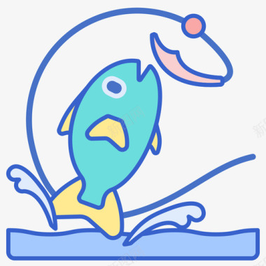 鱼水上运动2线颜色图标