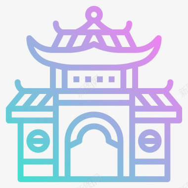 中国庙宇农历49年坡度图标