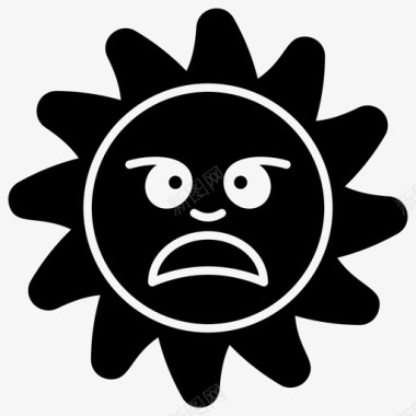 侵略性太阳表情符号情绪图标