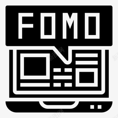 Fomo社交媒体战略5字形图标