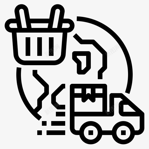 送货车网上购物78直线图标svg_新图网 https://ixintu.com 直线 网上购物 货车 送货