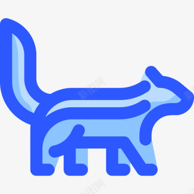 臭鼬野生动物8蓝色图标图标