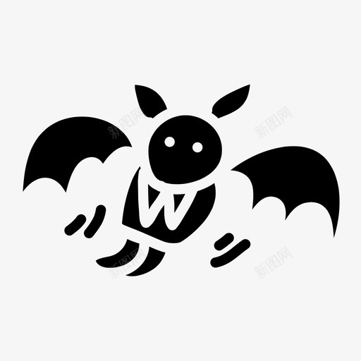 蝙蝠动物涂鸦svg_新图网 https://ixintu.com 蝙蝠 动物 涂鸦 手绘 恐怖 万圣节 实心