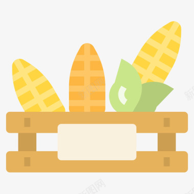 玉米秋季和感恩节平坦图标