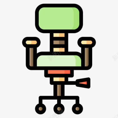 椅子家具装饰10线性颜色图标图标