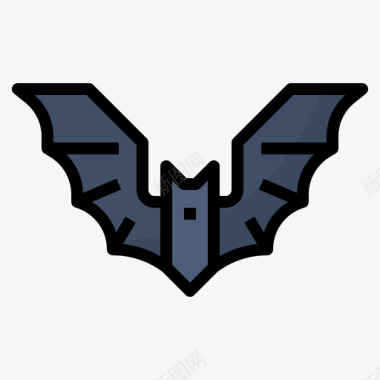 蝙蝠动物79线形颜色图标图标