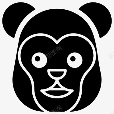 熊脸熊头卡通图标