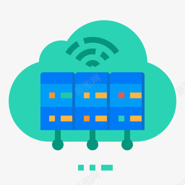 服务器物联网143扁平图标