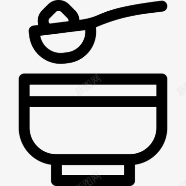 汤食物182线性图标图标
