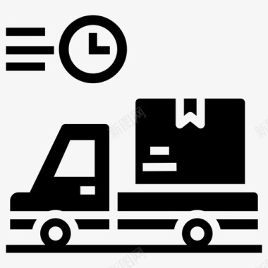 准时交货交货服务快速交货图标