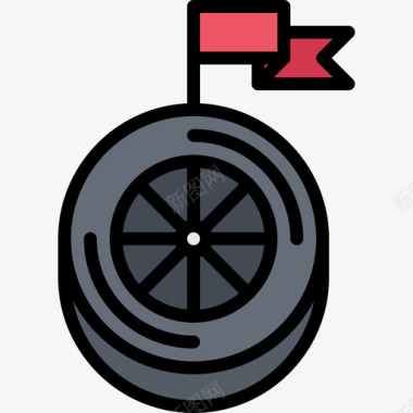 车轮运动型17彩色图标图标