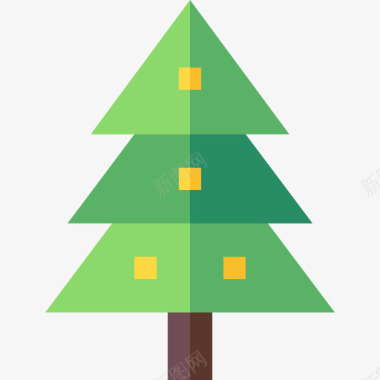 松树圣诞装饰8扁平图标