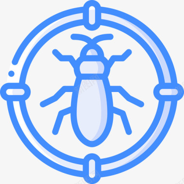 虫子害虫控制3蓝色图标