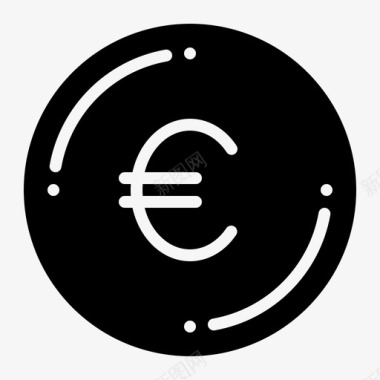 欧元货币100字形图标