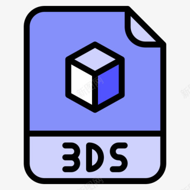 3ds文件扩展名线性颜色图标