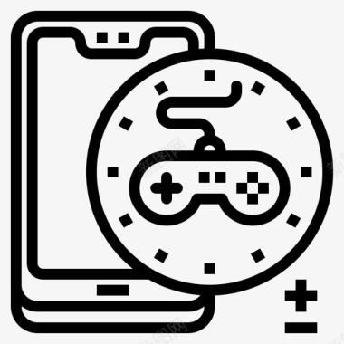 游戏智能手机技术4线性图标