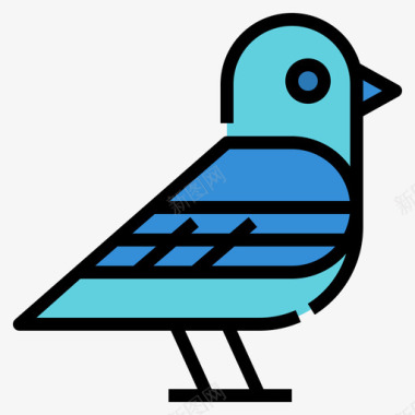 鸟宠物店87线性颜色图标