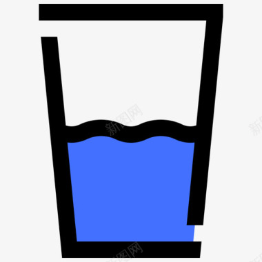一杯水一杯蓝田的食物和饮料图标