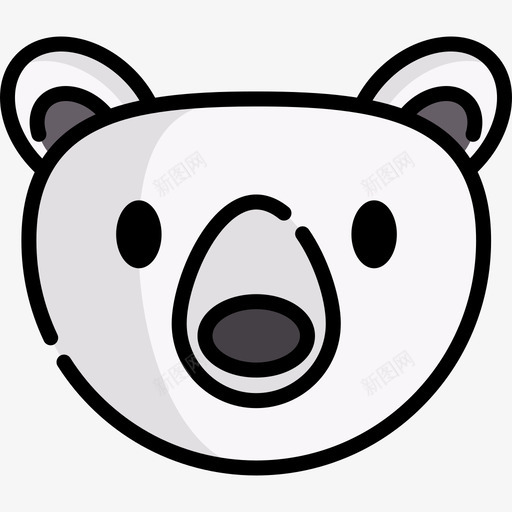 北极熊野生动物41线性颜色svg_新图网 https://ixintu.com 北极熊 野生动物 线性 颜色