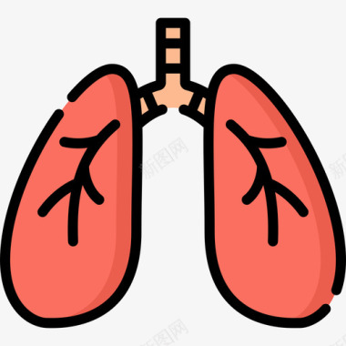 肺人体5线色图标