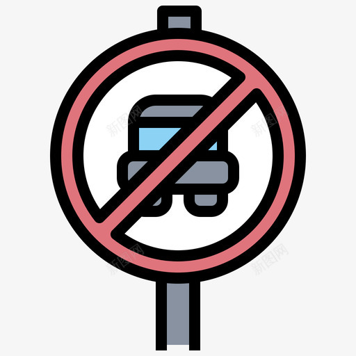禁止停车29个交通标志线形颜色svg_新图网 https://ixintu.com 禁止 停车 29个 交通标志 线形 颜色