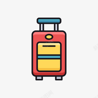 旅行箱航空公司线性颜色图标