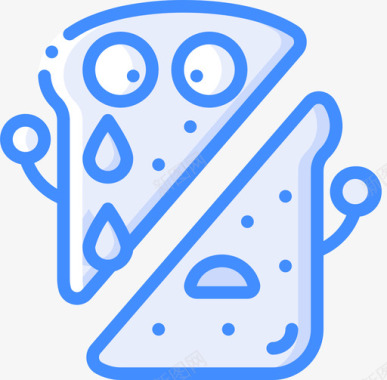 三明治活的食物之夜蓝色图标图标