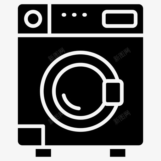 洗衣机清洗线向量图标集svg_新图网 https://ixintu.com 洗衣机 清洗 向量 图标