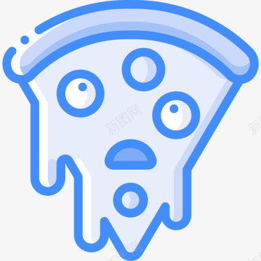 披萨片生命之夜蓝色图标图标