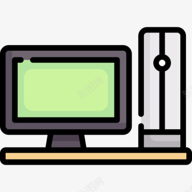 台式电脑游戏91线性彩色图标图标