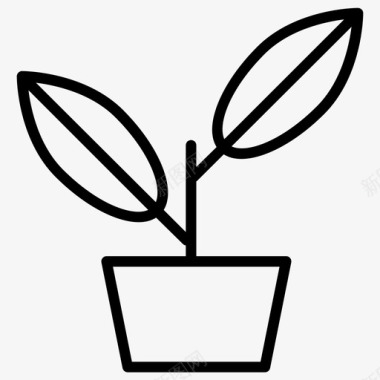 盆栽植物花卉生态学图标