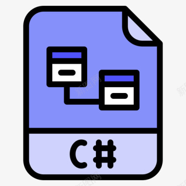 C夏普文件扩展名线性颜色图标图标