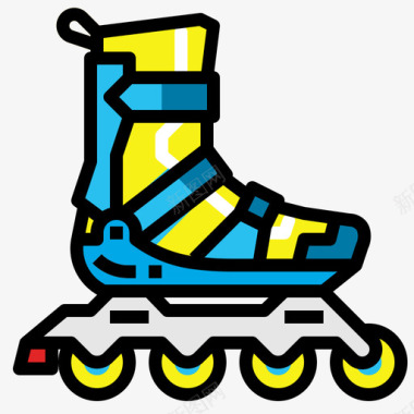 溜冰鞋儿童玩具1线性颜色图标