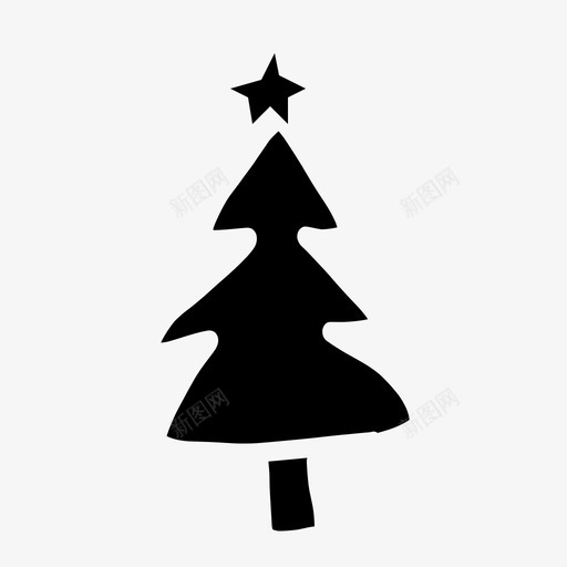 圣诞树涂鸦手绘svg_新图网 https://ixintu.com 圣诞树 涂鸦 手绘 圣诞 实心
