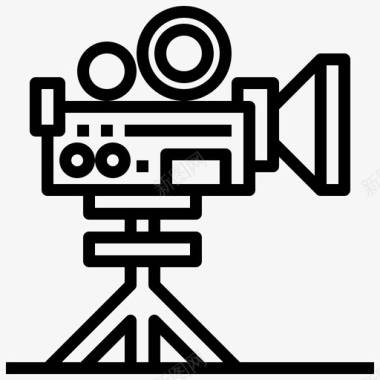 电影摄影机视频制作23线性图标图标