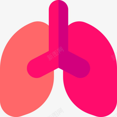 肺健康74平坦图标