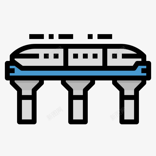 单轨公共交通17线性颜色svg_新图网 https://ixintu.com 单轨 公共 交通 线性 颜色