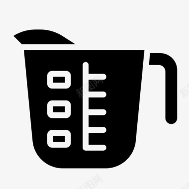 量杯咖啡机固体图标图标