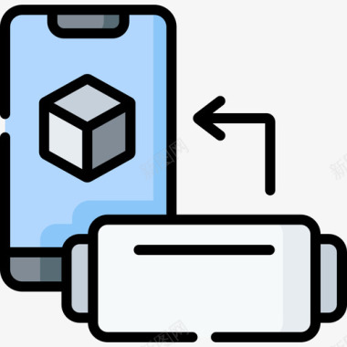 Vr眼镜虚拟现实112线性彩色图标