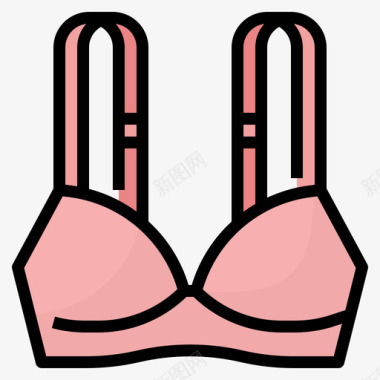 胸罩女式旅行包装3线性颜色图标