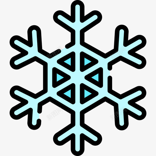 雪花冬季自然14线形颜色svg_新图网 https://ixintu.com 雪花 冬季 自然 线形 颜色