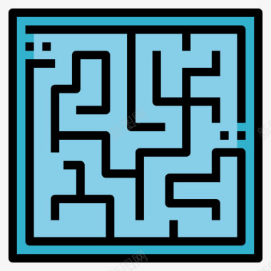 迷宫棋盘游戏3线性颜色图标