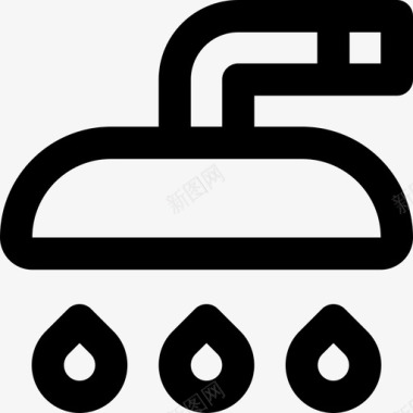 淋浴喷头水管工43线性图标