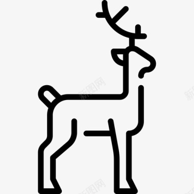 鹿圣诞装饰4直线型图标