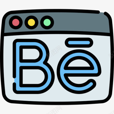 Behance社交媒体151线性颜色图标图标