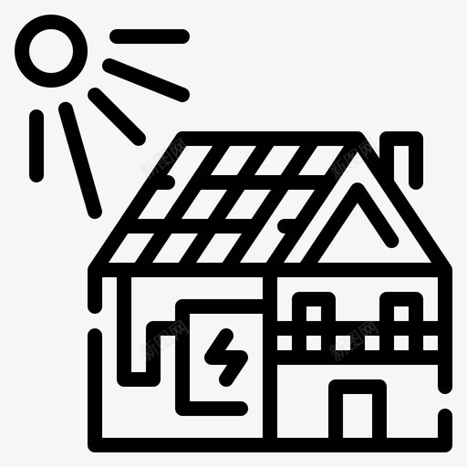 太阳能住宅创新可再生能源1线性图标svg_新图网 https://ixintu.com 住宅 再生 创新 可再 太阳能 线性 能源
