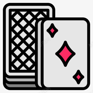 扑克牌娱乐81线性颜色图标