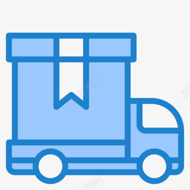 送货车网上购物12蓝色图标